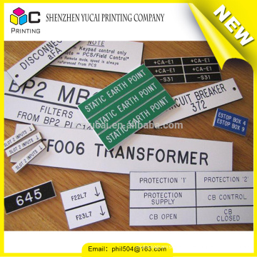 Customized waterproof control panel labels